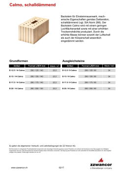 Technisches Datenblatt Calmo