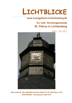 Aktueller Gemeindebrief - St. Petrus zu Lichtenberg in Salzgitter