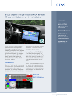 INCA-TOUCH &ndash; Messen und Kalibrieren bei Versuchsfahrten