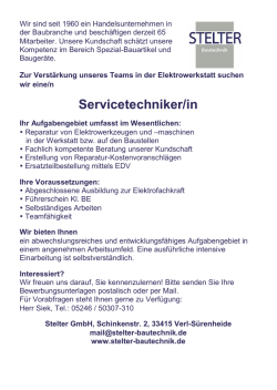 Servicetechniker/in - Stelter Bautechnik
