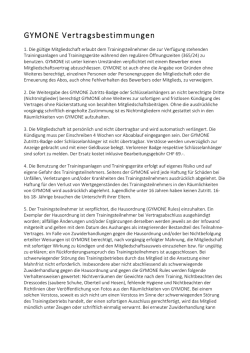 GYMONE Vertragsbestimmungen