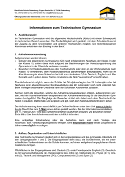 Informationsblatt - Berufliche Schule Rottenburg