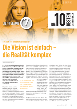 Die Vision ist einfach &ndash; die Realit&auml;t komplex