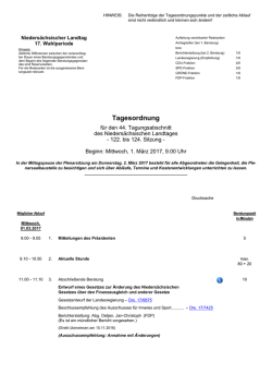 Die Tagesordnung im Detail