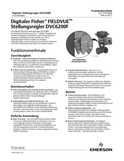 Digitaler Fisher&trade; FIELDVUE Stellungsregler DVC6200f