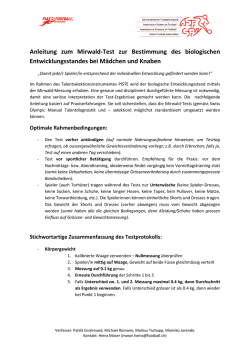 Anleitung zum Mirwald-Test zur Bestimmung des biologischen