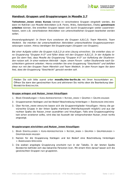 Handout Gruppen File - Berlin - Moodle @ HTW