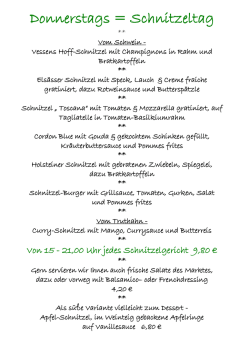 Donnerstags = Schnitzeltag