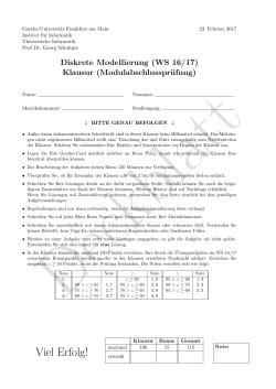 Deckblatt - Professur für Theoretische Informatik - Goethe