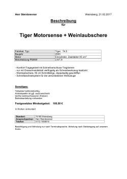 Tiger Motorsense + Weinlaubschere - Zoll