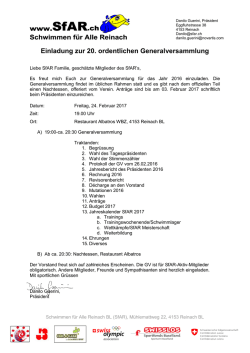 Einladung Generalversammlung 2017