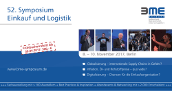52. Symposium Einkauf und Logistik
