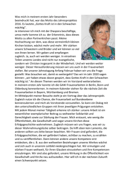 Bericht Frau Rühl über Frauenarbeit