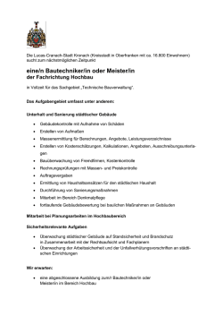 eine/n Bautechniker/in oder Meister/in