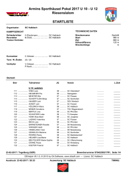 Startliste U10 - U12 Armins Sporthäusle Pokal bitte