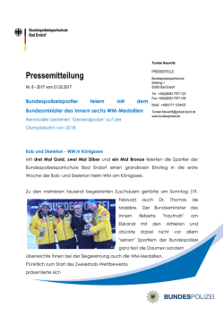 Pressemitteilung der Bundespolizeisportschule Bad Endorf