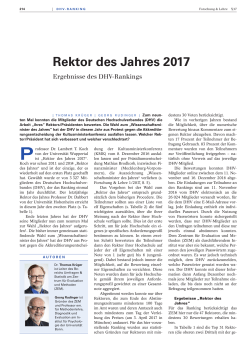 Rektor des Jahres 2017 - Deutscher Hochschulverband