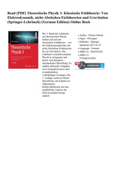 Read  Theoretische Physik 3: Klassische