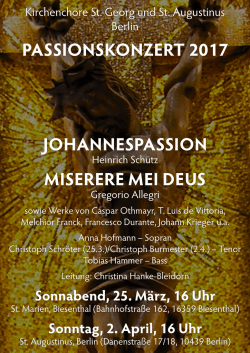 Passionskonzert 2017 - St. Augustinus in Berlin