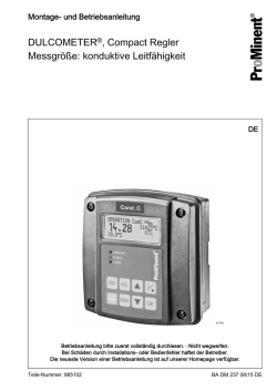 DULCOMETER&reg;, Compact Regler, Messgr&ouml;&szlig;e