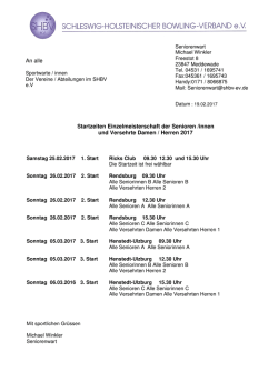Startzeiten Sen Einzel 2017