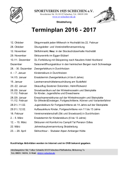 Terminplan - SV Schechen