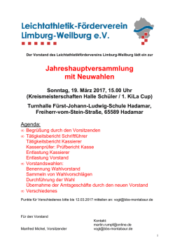 Jahreshauptversammlung mit Neuwahlen - LA