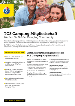 TCS Camping Mitgliedschaft