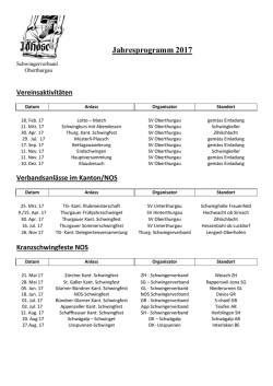 Jahresprogramm 2017 - Thurgauer Kantonaler Schwingerverband