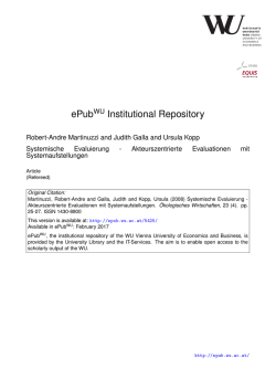 ePub Institutional Repository - ePub WU