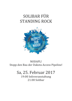 SOLIBAR FÜR STANDING ROCK Sa, 25. Februar 2017
