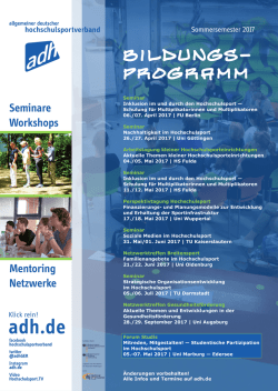 Bildungs- Programm - Allgemeiner Deutscher Hochschulsportverband