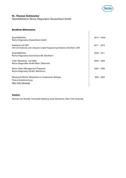Dr. Thomas Schinecker Gesch&auml;ftsf&uuml;hrer Roche Diagnostics