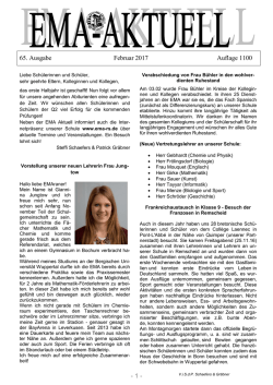 1 - 65. Ausgabe Februar 2017 Auflage 1100 - Ernst-Moritz
