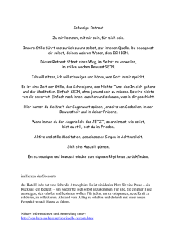 Schweige-Retreat in der Linde. Alle Infos als PDF.