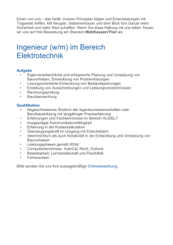 Ingenieur (w/m) im Bereich Elektrotechnik - LANO