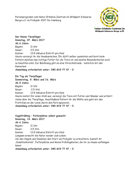 Ferienprogramm - Wildpark Schwarze Berge