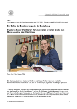Ein Gef&uuml;hl der Bereicherung oder der Bedrohung Studierende der