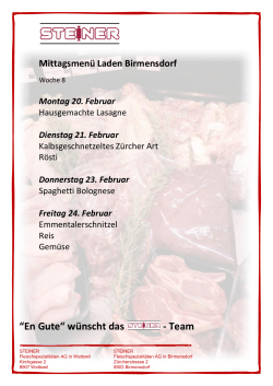 “En Gute“ wünscht das - Team - STEINER Fleischspezialitäten AG