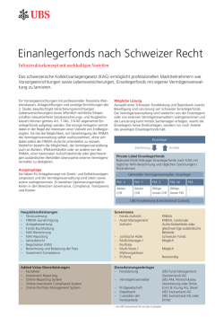 Einanlegerfonds nach Schweizer Recht