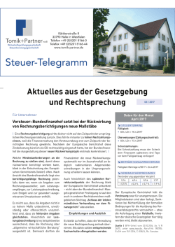 02/2017 Aktuelles Steuertelegramm