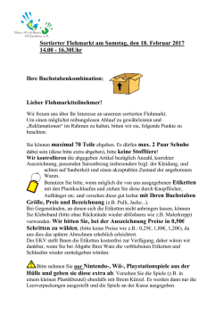Flohmarkt Richtlinien - Eltern Kind Verein Wölfersheim