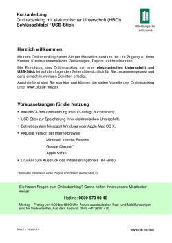 Kurzanleitung Onlinebanking mit elektronischer Unterschrift