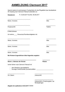 ANMELDUNG Clermont 2017 - HC