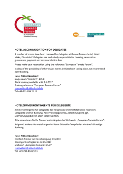 hotel accommodation for delegates