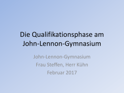 Wahl der Kurse der Qualifikationsphase - John-Lennon