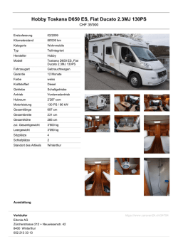 Hobby Toskana D650 ES, Fiat Ducato 2.3MJ 130PS