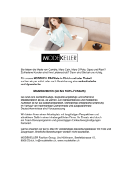 Inserat Modeberaterin Z&uuml;rich-Thalwil Februar 17