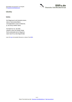 Idiotika - Deutsches Schriftstellerforum