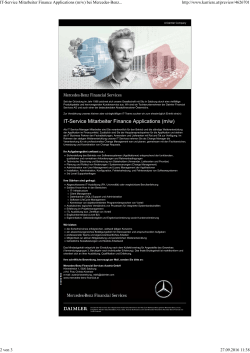 IT-Service Mitarbeiter Finance Applications (m/w) bei Mercedes